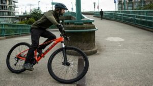 a man riding his bike cross country mountain