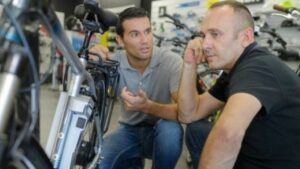 Man asking the cost of an electric bike