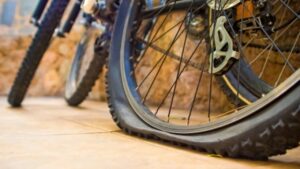 bicycle with a flat tire