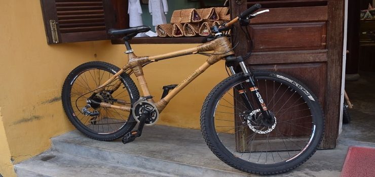 a mountain bike made of bamboo