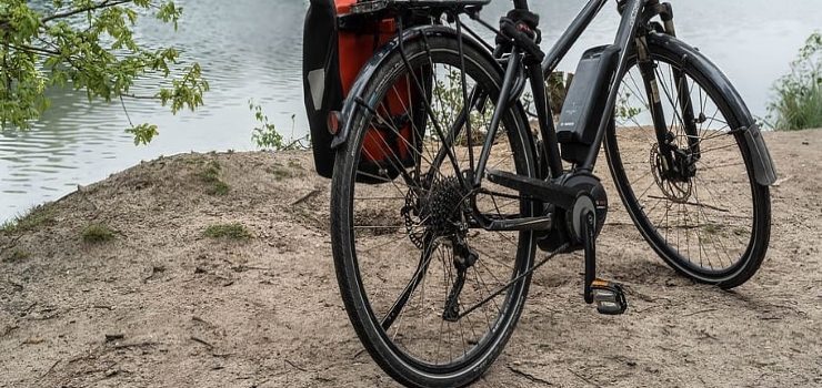 electric bicycle near a lake