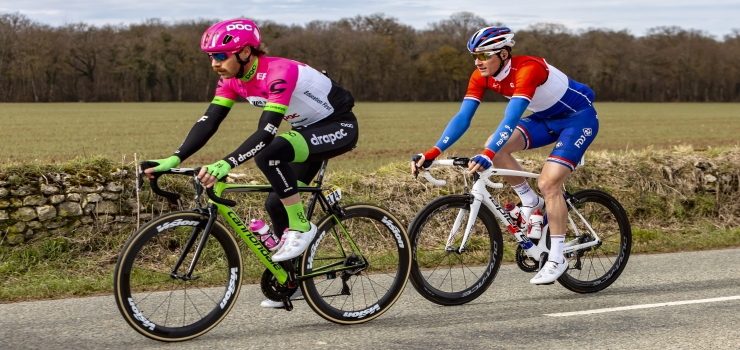 two men training with their road bike